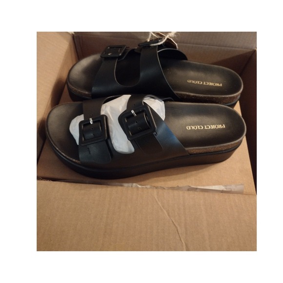 Project Cloud Platform Sandals Women-Plush & Soft Insole Wedge Slides-Black 10 - Picture 5 of 5